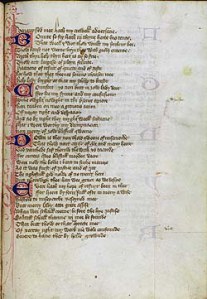 Chaucer's Alphabet Poem. From Glasgow, University Library, MS Hunter 239, f. 81r.